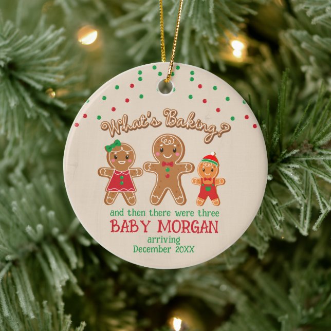 Baby Pregnancy Announcement Ornament Gingerbread  (Tree)