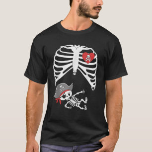 Baby Pregnancy Halloween Skeleton Xray Pirate Boy T-Shirt