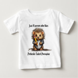Baby Prehesile-Tailed Porcupine  holding pencil T-Shirt