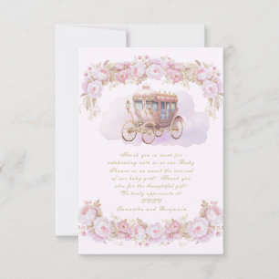 Baby Princess pink Flat Thank You Card