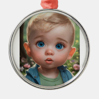 Baby printed metal ornament