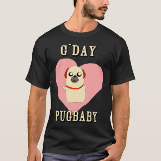 Baby Pug Dog with Heart T-Shirt
