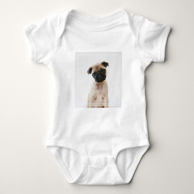 Baby Pug Portrait Bodysuit (Front)
