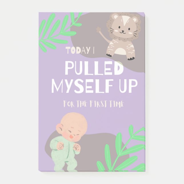 Baby pulled up day post-it notes (Front)