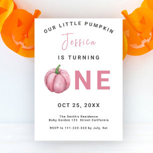 Baby Pumpkin 1st Birthday Party  Invitation