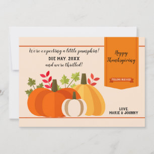 Baby Pumpkin Makes Three Fall Pregnancy Announce. Invitation