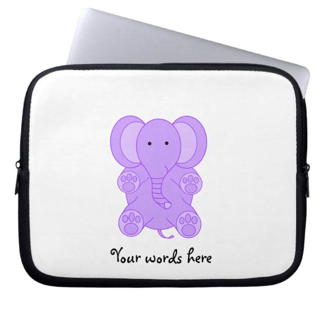 Baby purple elephant laptop sleeve (Front)