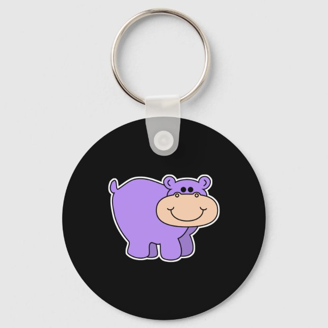 baby purple hippo key ring (Front)