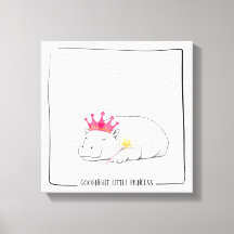 Baby Pygmy Hippo Princess -Wall Art