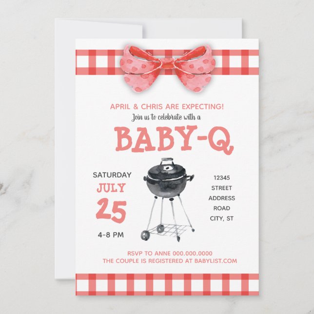 BABY-Q Baby Shower Barbeque BarbecueInvitation Invitation (Front)