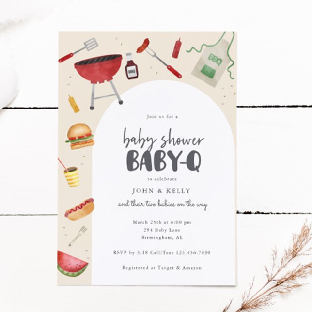 Baby-Q Baby Shower Invitation (Baby Shower Baby-Q)