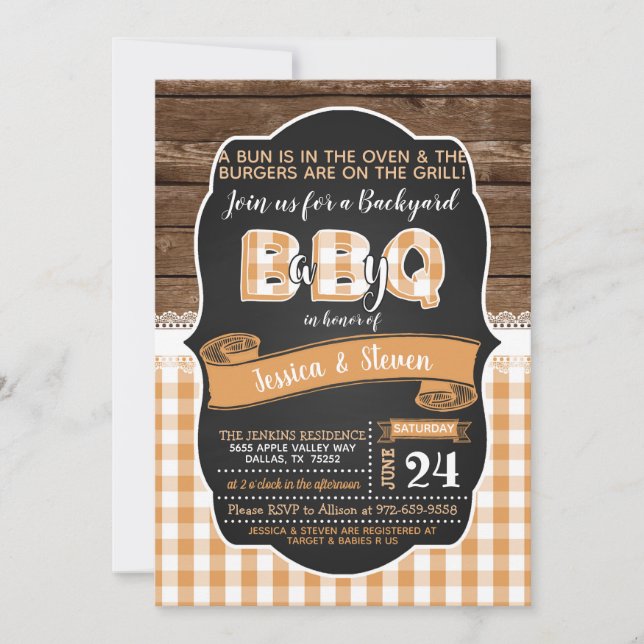 Baby Q Baby Shower Invitation - Orange (Front)