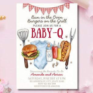 Baby-Q Baby Shower Invitation Template, BBQ Baby