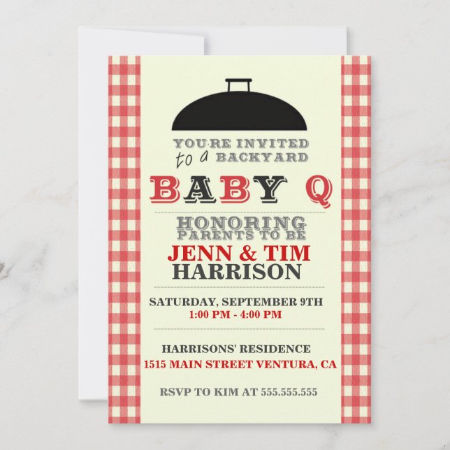 BaBy Q Baby Shower Invitations (Front)