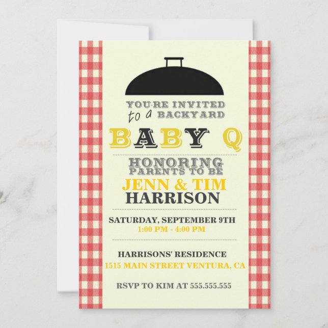 BaBy Q Baby Shower Invitations (Front)