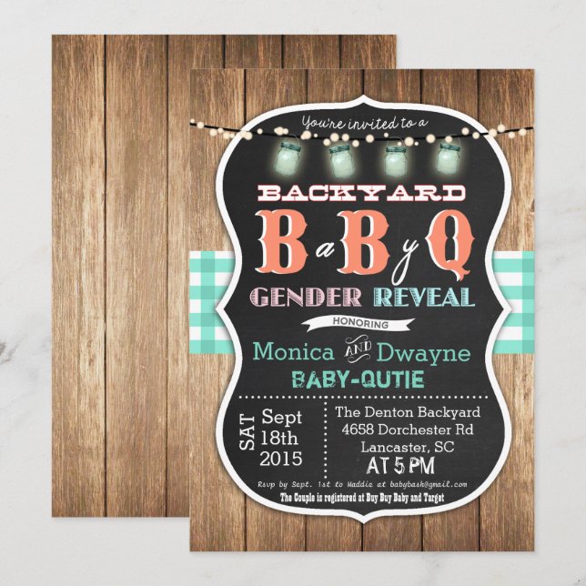 Baby Q BabyQ Couples Shower BBQ Invitation (Front/Back)