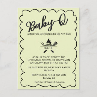 Baby-Q Backyard Baby Shower BBQ Baby Postcard