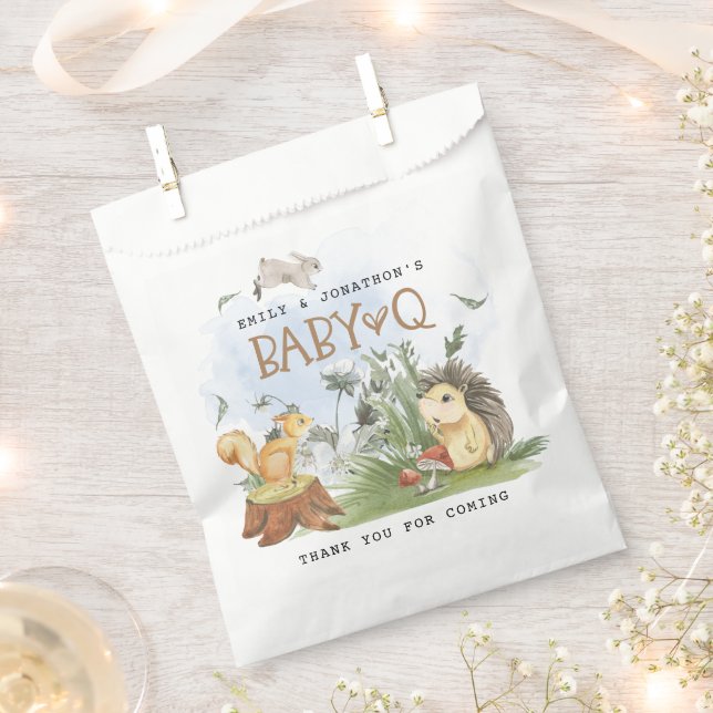Baby Q Backyard Baby Shower Woodland Thank You  Favour Bag (Clipped)