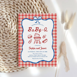 Baby Q Backyard BBQ 4th of July Baby Shower Invitation