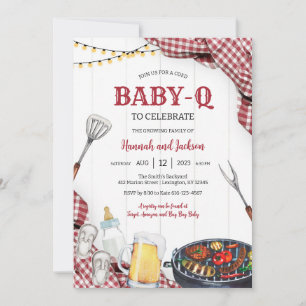 BABY-Q Backyard BBQ Baby Shower Invitation