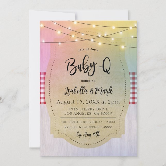 Baby-Q Barbecue Baby Shower Invitation (Front)