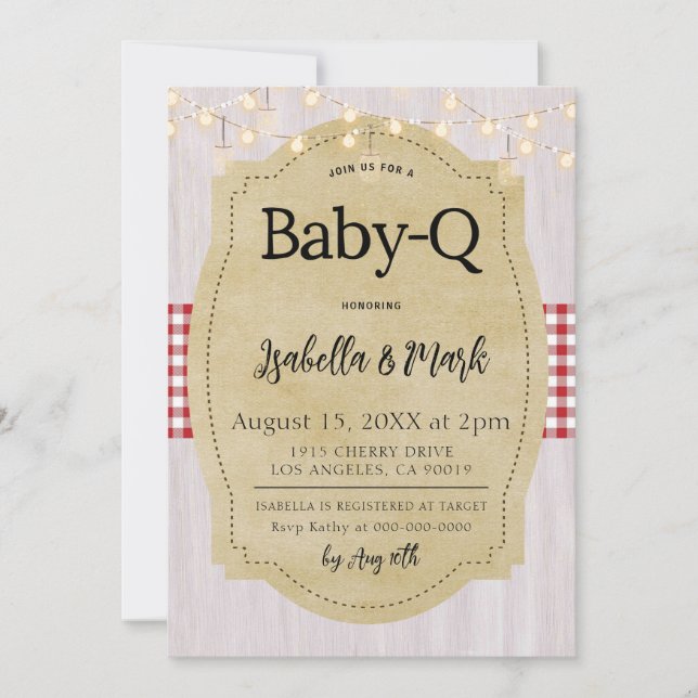 Baby-Q Barbecue Baby Shower Invitation (Front)