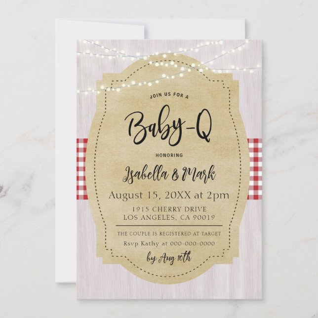 Baby-Q Barbecue Baby Shower Invitation (Front)