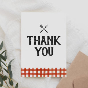 Baby Q Barbecue Baby Shower Thank You Card