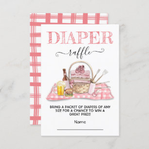 Baby Q Barbecue Shower Pink Diaper Raffle card