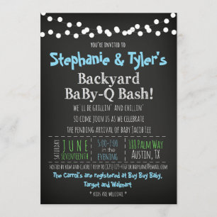 BaBy-Q BBQ Baby Boy Shower Invitation Book Card