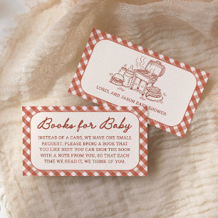 Baby Q BBQ Baby Shower Books For Baby Enclosure Card