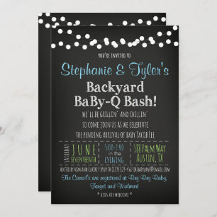 BaBy-Q BBQ Baby Shower Invitation and Book Card