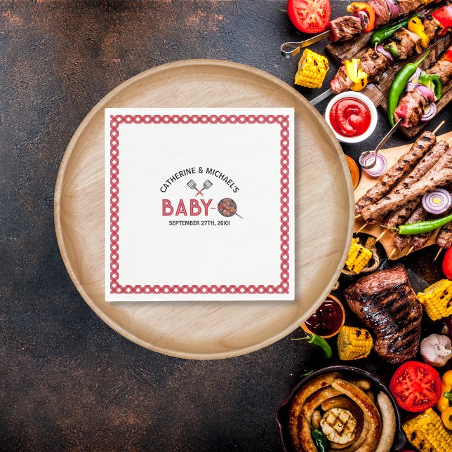 Baby-Q BBQ Barbecue Baby Shower Napkin (Creator Uploaded)