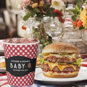 Baby-Q BBQ Barbecue Baby Shower Paper Cups