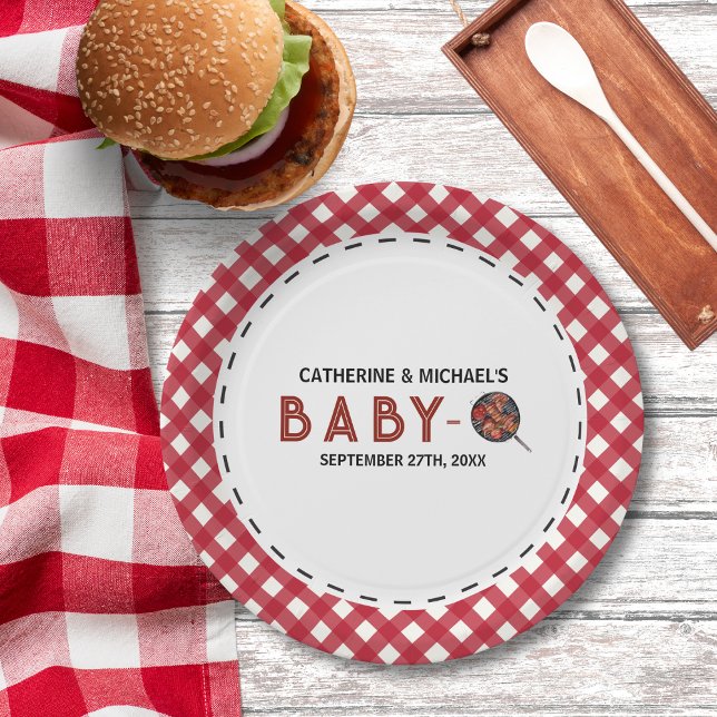 Baby-Q BBQ Barbecue Baby Shower Paper Plate (Creator Uploaded)