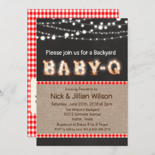 Baby Q BBQ Chalkboard Baby Shower Invitation