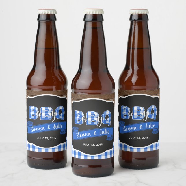 Baby Q Beer Bottle Label - Blue (Bottles)