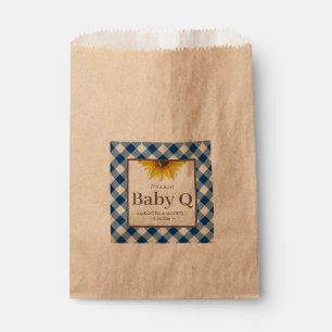 Baby Q Blue Gingham and Sunflower Favour Bag
