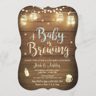 Baby Q invitation Coed BBQ Baby brewing Boy blue