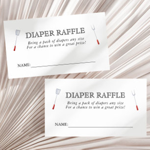 Baby-Q Picnic Backyard Baby Shower Diaper Raffle Enclosure Card