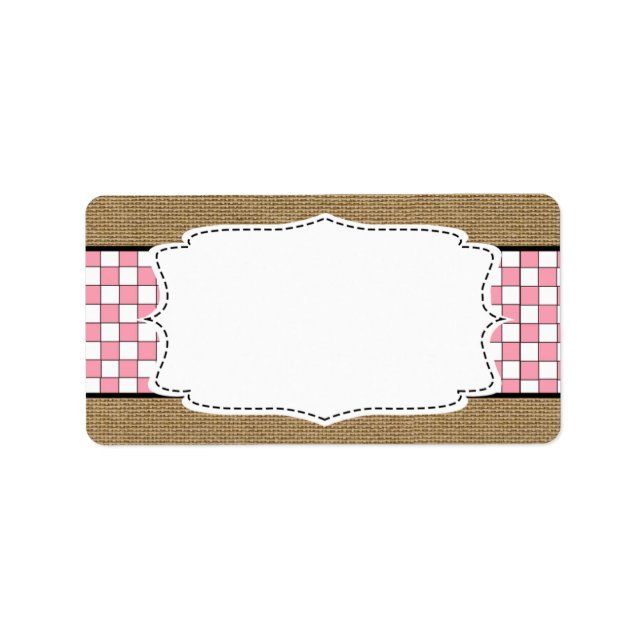 Baby Q pink blank name label (Front)