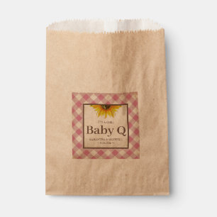 Baby Q Pink Gingham and Sunflower Favour Bag