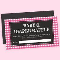 Baby Q Pink Plaid Baby Shower Diaper Raffle