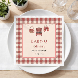 Baby Q Red Gingham Grill Clothesline Table Napkin