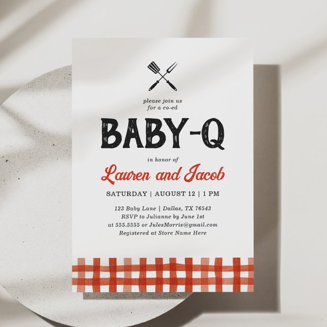 Baby Q Rustic Couples Baby Shower Invitation (Creator Uploaded)
