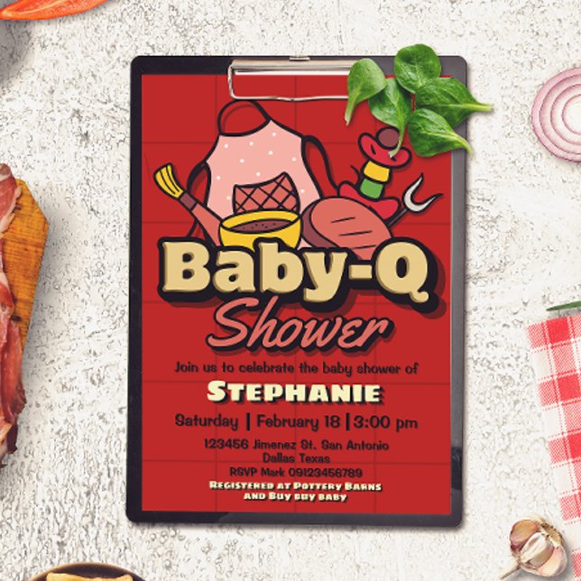 Baby-Q Shower - Barbeque BBQ Grill Baby Shower Invitation (Baby-Q Shower - Barbeque BBQ Grill Baby Shower Invitation)