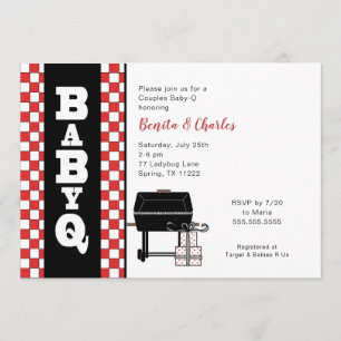 Baby Q Shower, couples BBQ baby shower Invitation