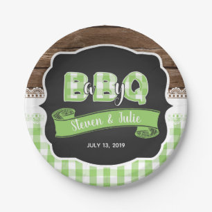 Baby Q Shower Paper Plate - Green