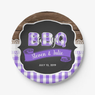 Baby Q Shower Paper Plate - Purple