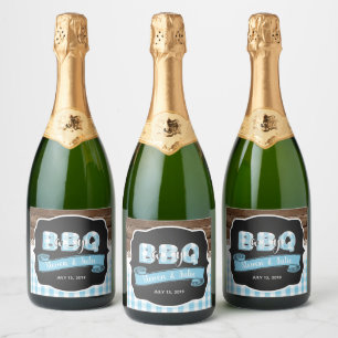 Baby Q Sparkling Wine Label - Baby Blue